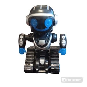 ROBO Black/Blue/Silver Interactive Action Robot Lights Up